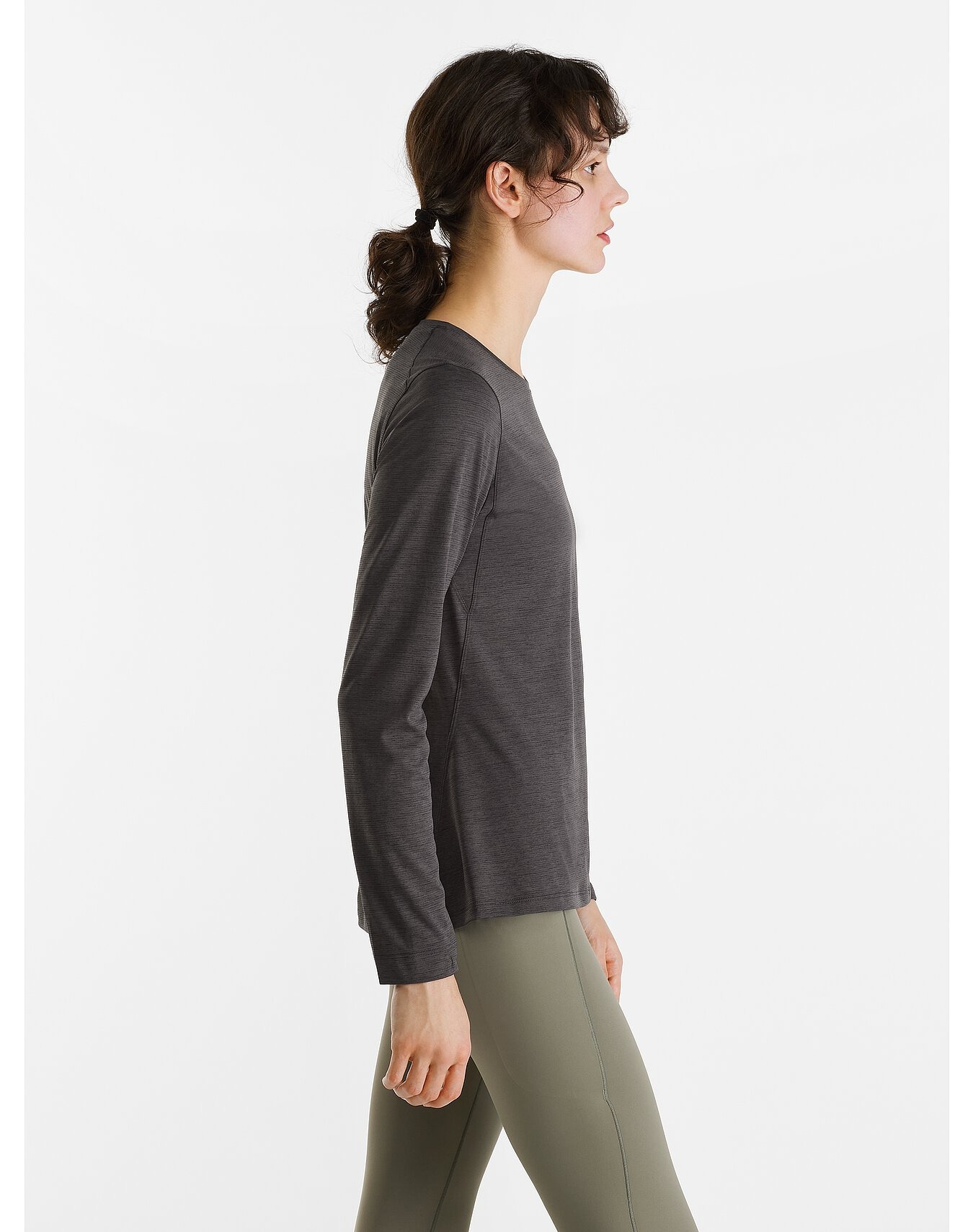 Taema Crew Neck LS Dame Black Heather