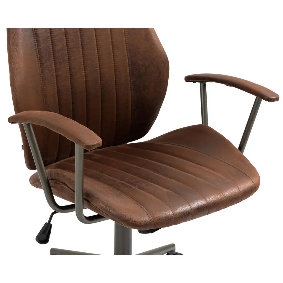 CLP Bureaustoel Nampa zwart Frame - Kunstleer - cognac