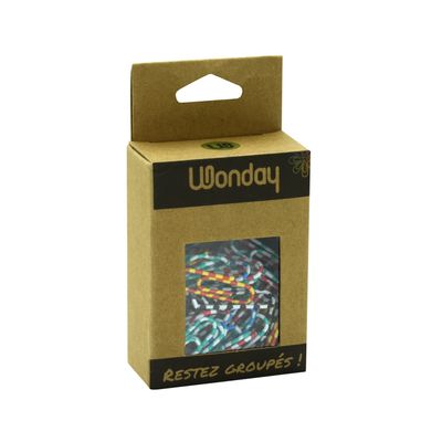 Wonday - 80 Trombones attaches-lettres - 25 mm - couleurs fantaisie assorties