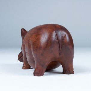 Handgeschnitzte Figur 'Nilpferd', B 17 cm, H 7 cm, L 8 cm von fischer's lagerhaus