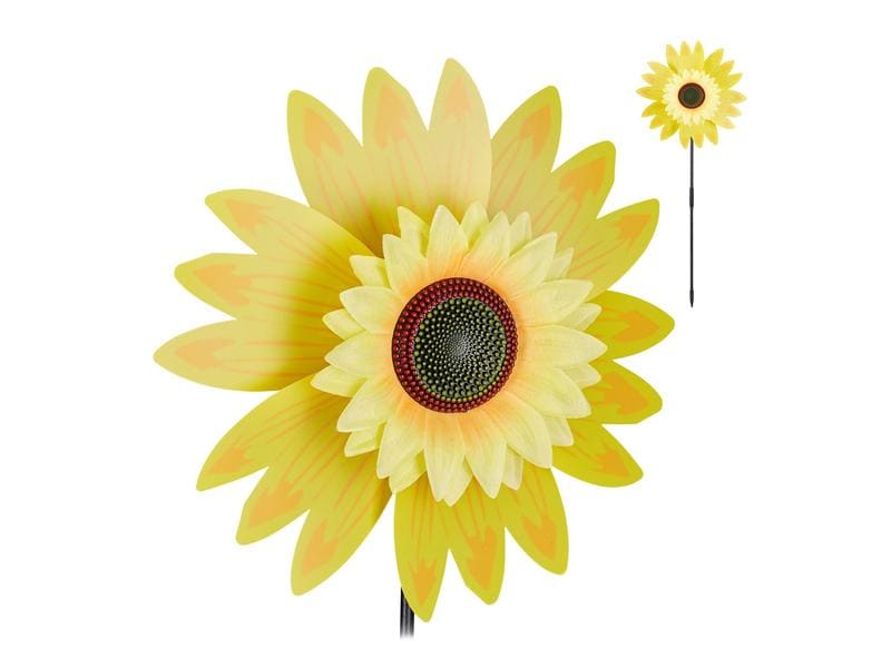 relaxdays Windrad Sonnenblume 70 cm Windmühle-Blume