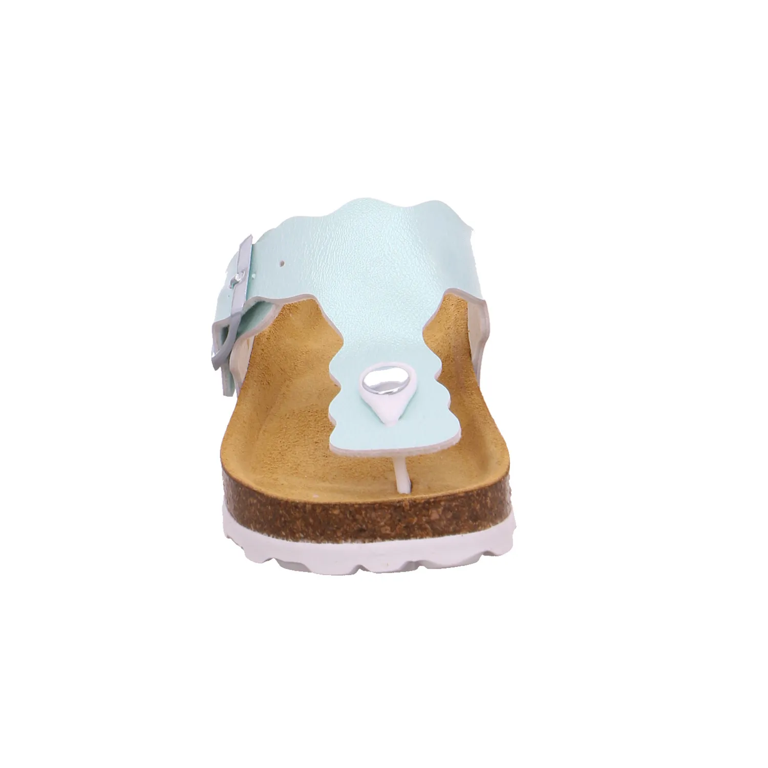 BIOLife Kinder-Zoccoli /Flip Flops Pastelgrün Lederimitat  Zehentrenner