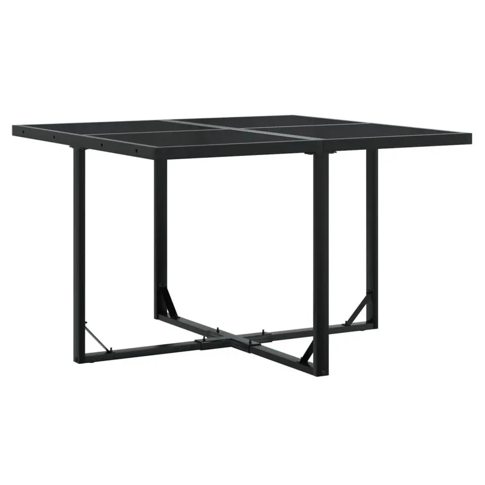 vidaXL - 4-zits Tuinset wit kussens - Inklapbaar - Zwart PE rattan - 110x107 cm