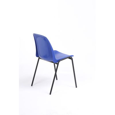 Chaise CHARLOTTE - pieds noirs sans accroche - coque M1 (non feu) - bleu
