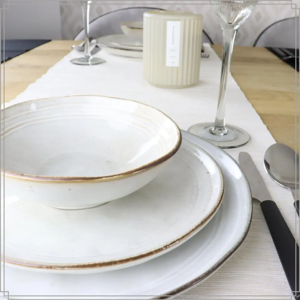 OTIX Diner Bordenset 6 Persoons Beige 26,5cm Keramiek LILY