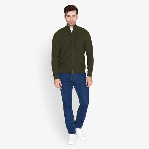 Signal Kent Structure Zip Striktrøje, Ivy Green Melange, 3XL