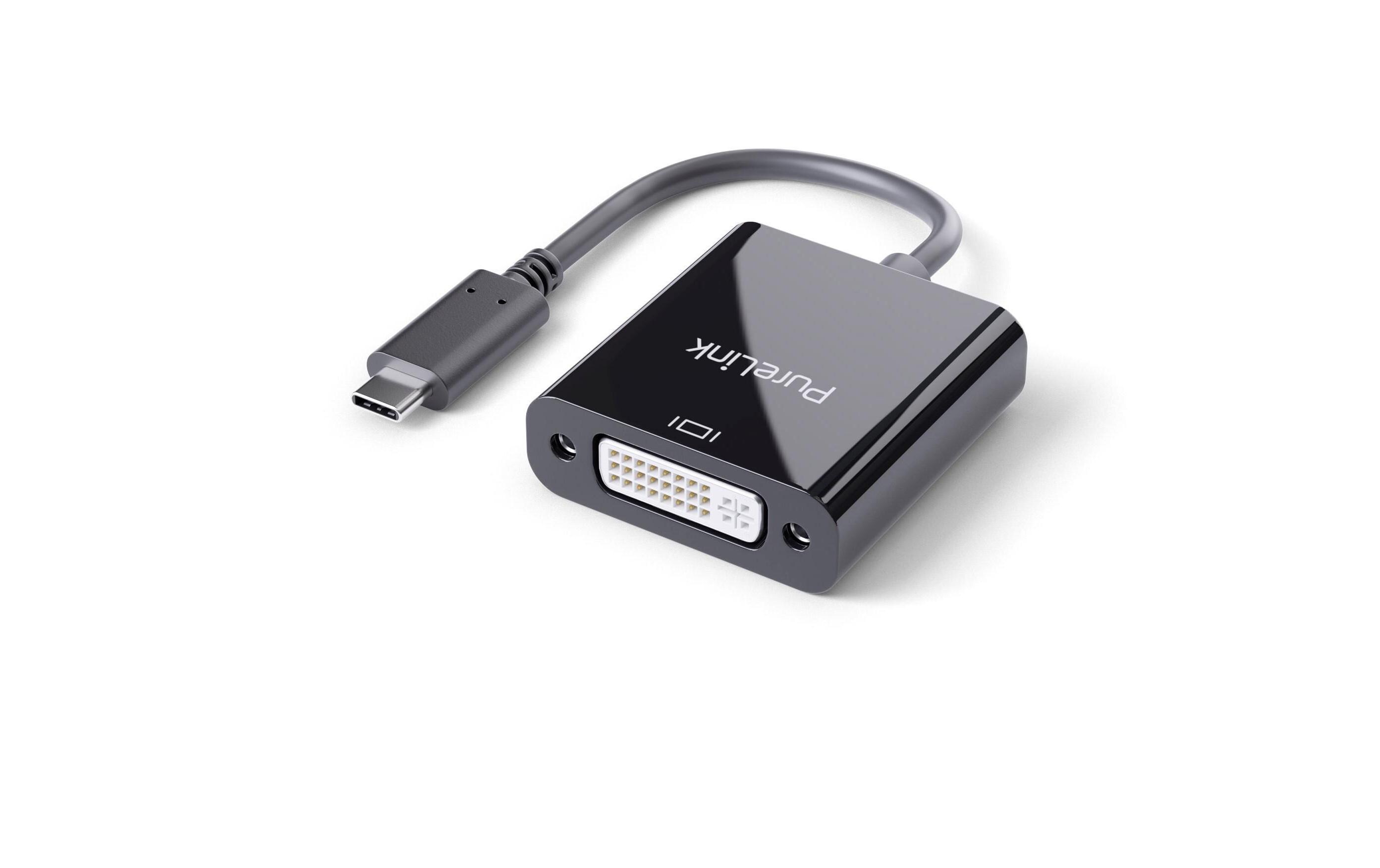 Adapter IS191 USB Type-C - DVI-I, Schwarz