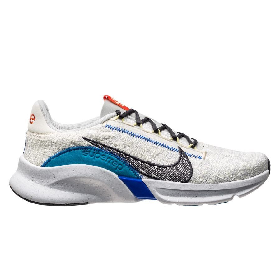 Nike Chaussures d'entraînement SuperRep Go 3 Next Nature Flyknit - Blanc/Gris/Bleu