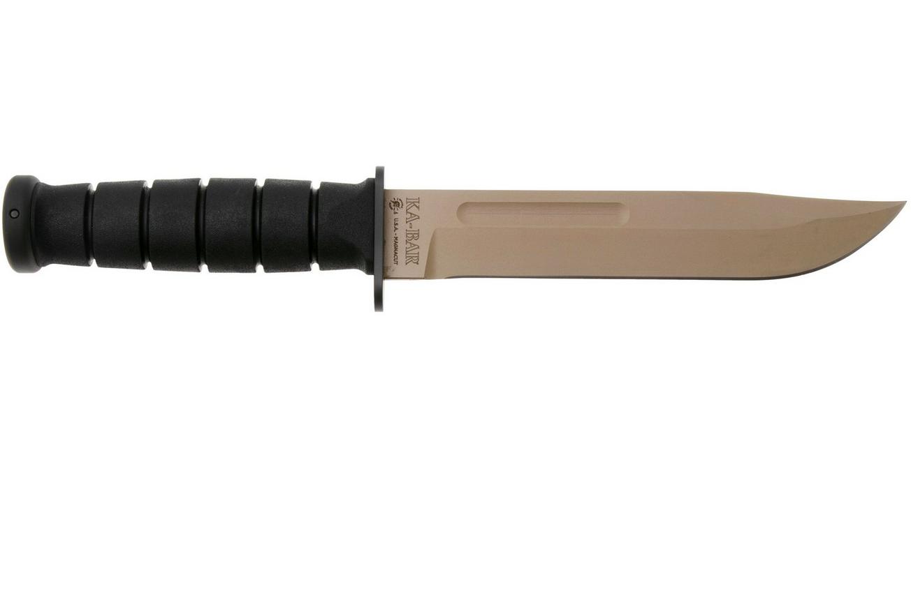 Spartan KA-BAR SB54, FDE CPM MagnaCut, Black, Black Kydex Sheath, vaststaand mes