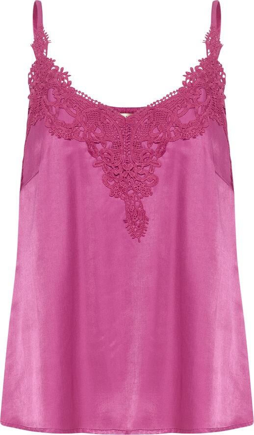 Cream CRAnna Top Fuchsia red
