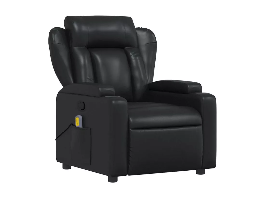 Fauteuil massant inclinable Noir Similicuir