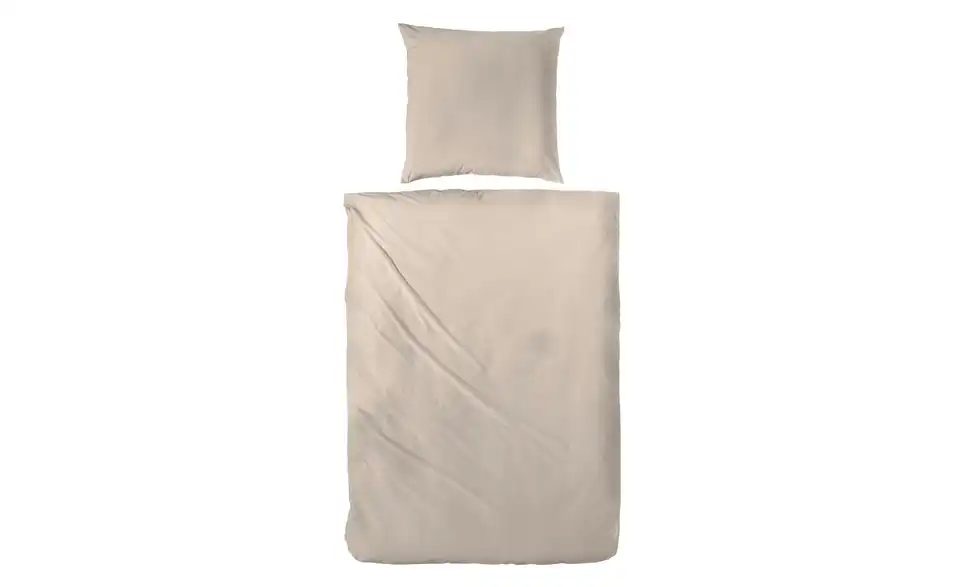 Mako-Satin Bettwäsche-Set Taupe 220 cm 155 cm