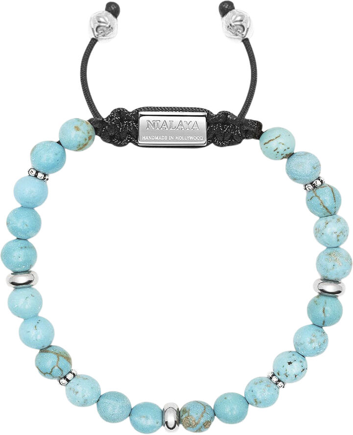 Nialaya Men's Beaded Bracelet with Turquoise Turquoise