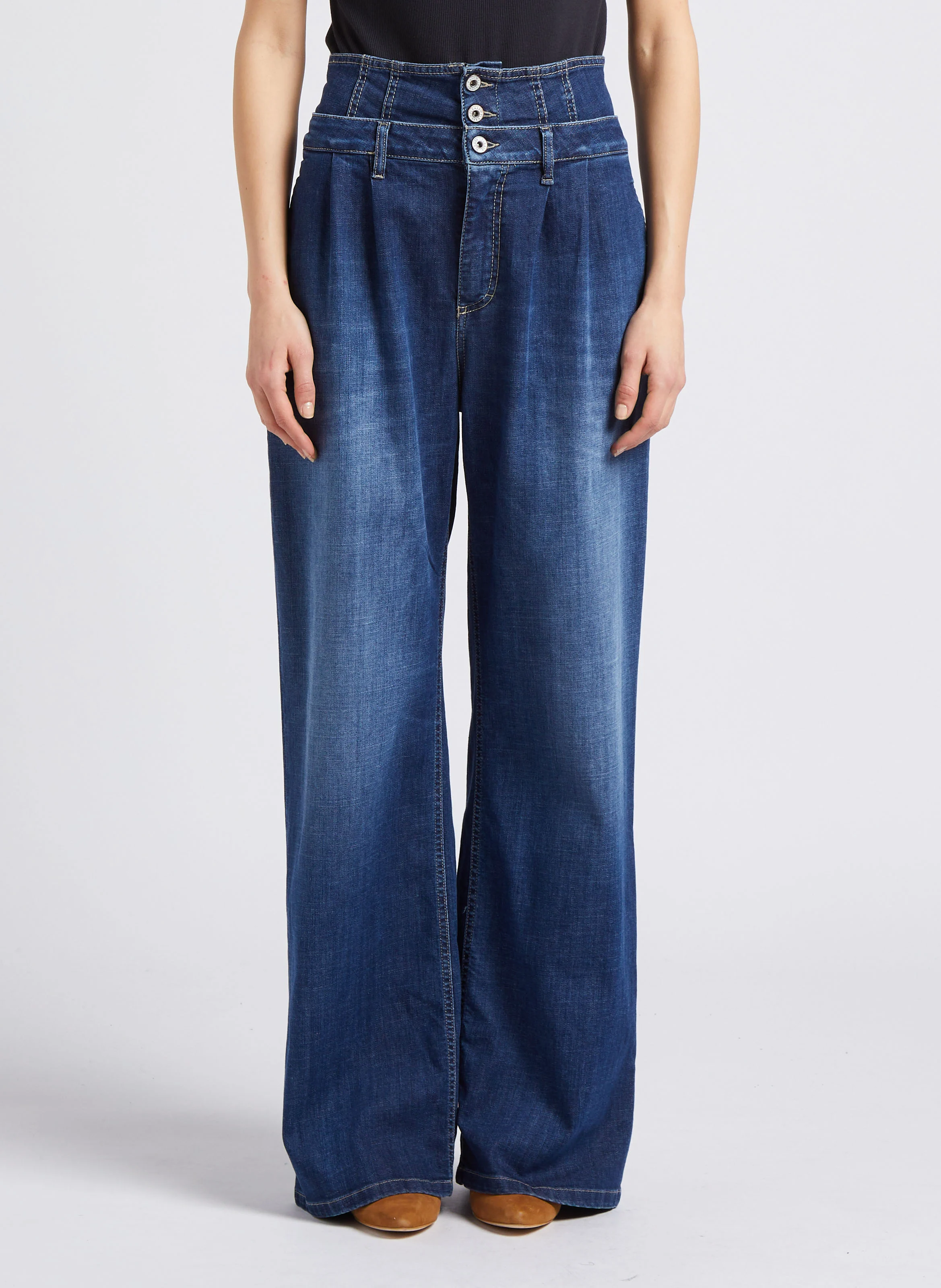 Jean patte d'eph en coton mélangé | Bleu