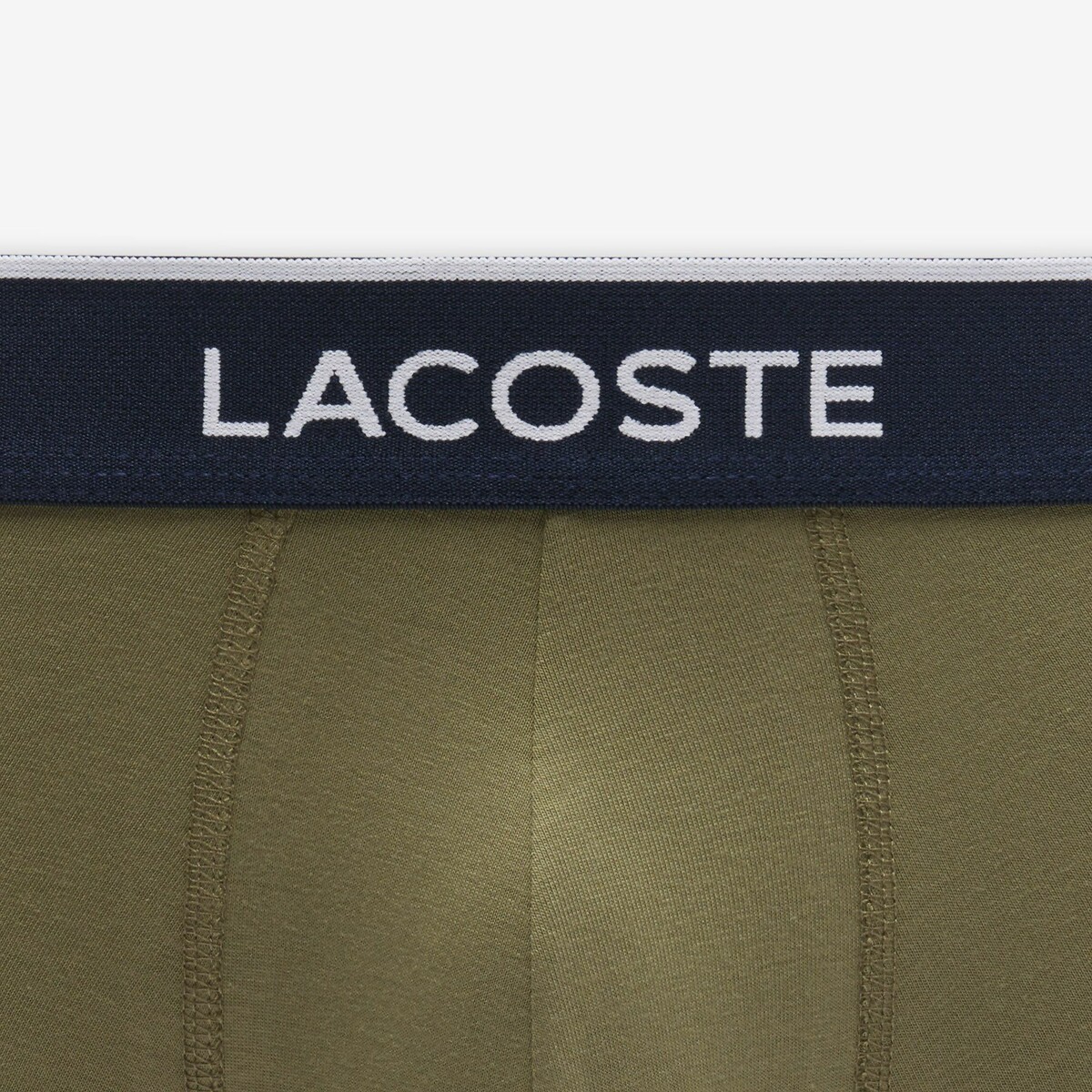 LACOSTE<br>Conjunto de 3 cuecas boxer lisas, algodão elástico