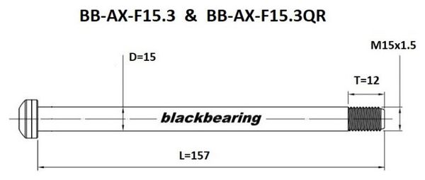 Axe Avant Black Bearing RockShox Boost QR 15 mm - 157 - M15x1.5 - 12 mm