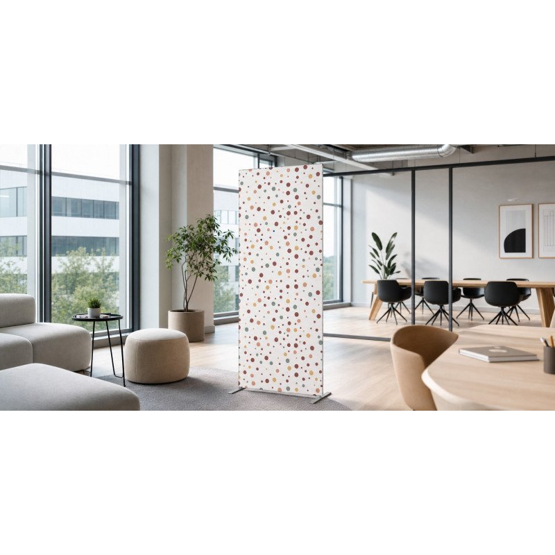 Cloison déco verticale en tissu motif points couleur