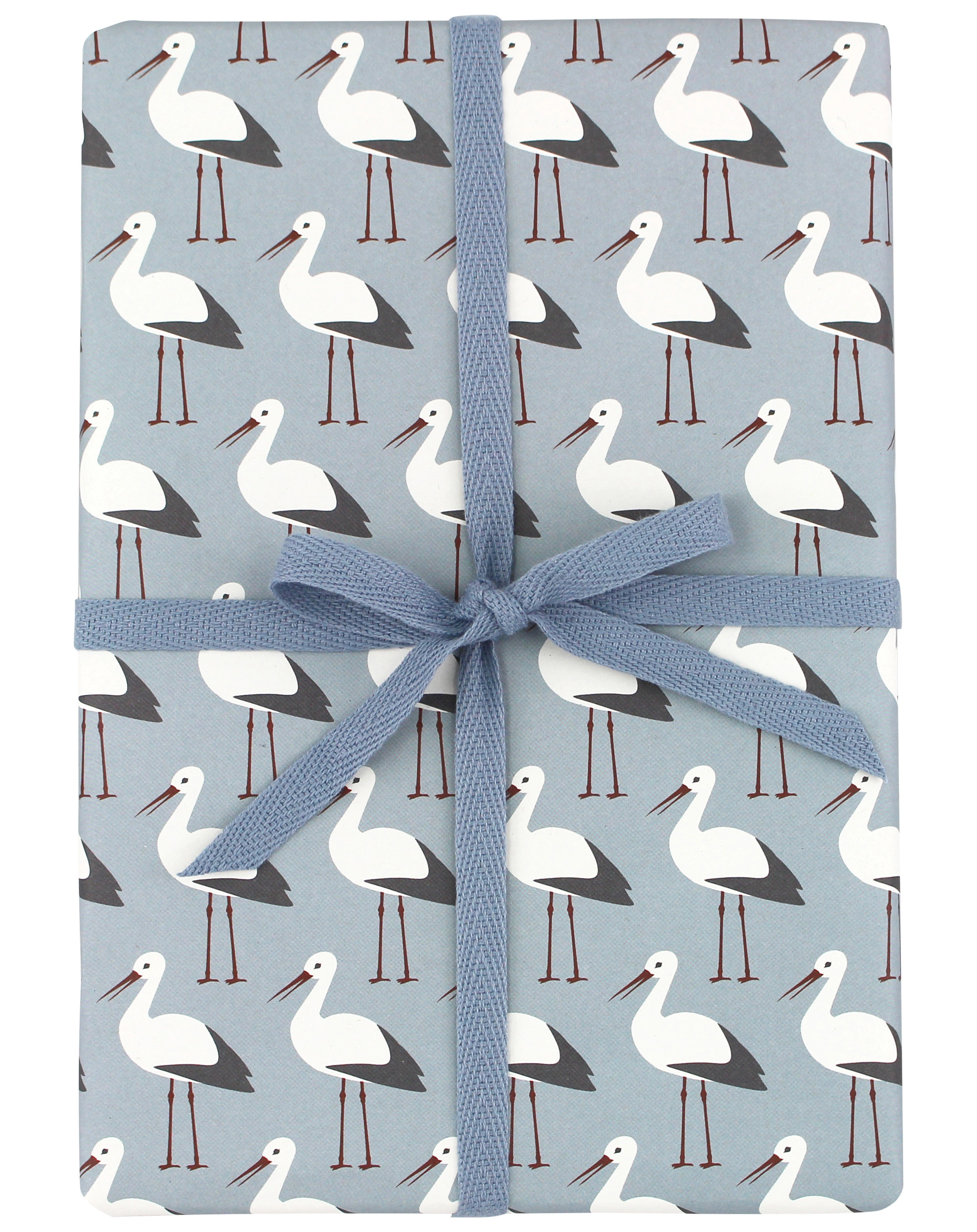 Geschenkpapier STÖRCHE 3 Bögen in hellblau