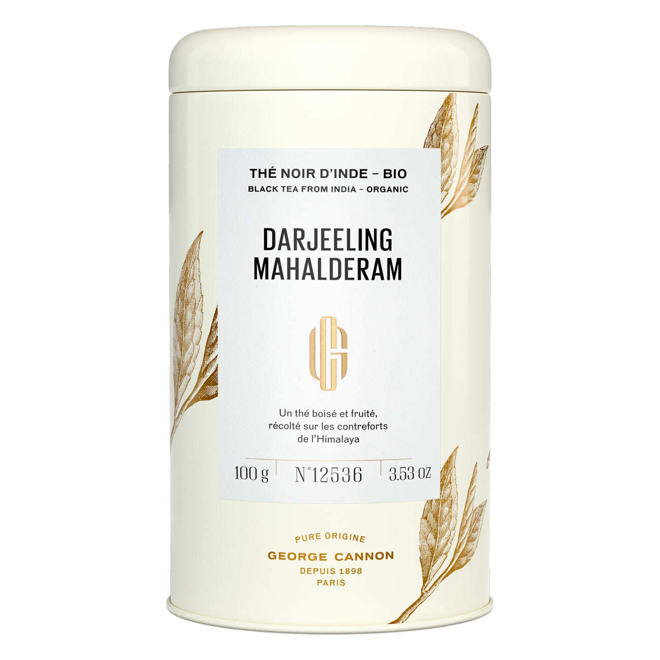 Thé noir d'Inde Darjeeling Mahalderam bio - Boîte métal
