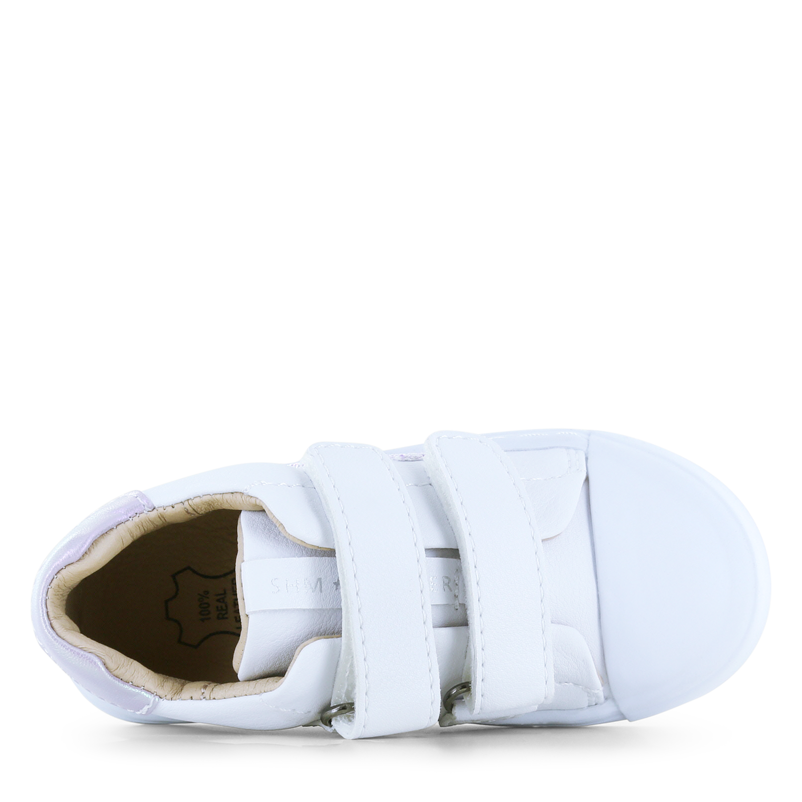 Shoesme witte sneaker met lila stripings Microfiber leer | Meisjes schoenen