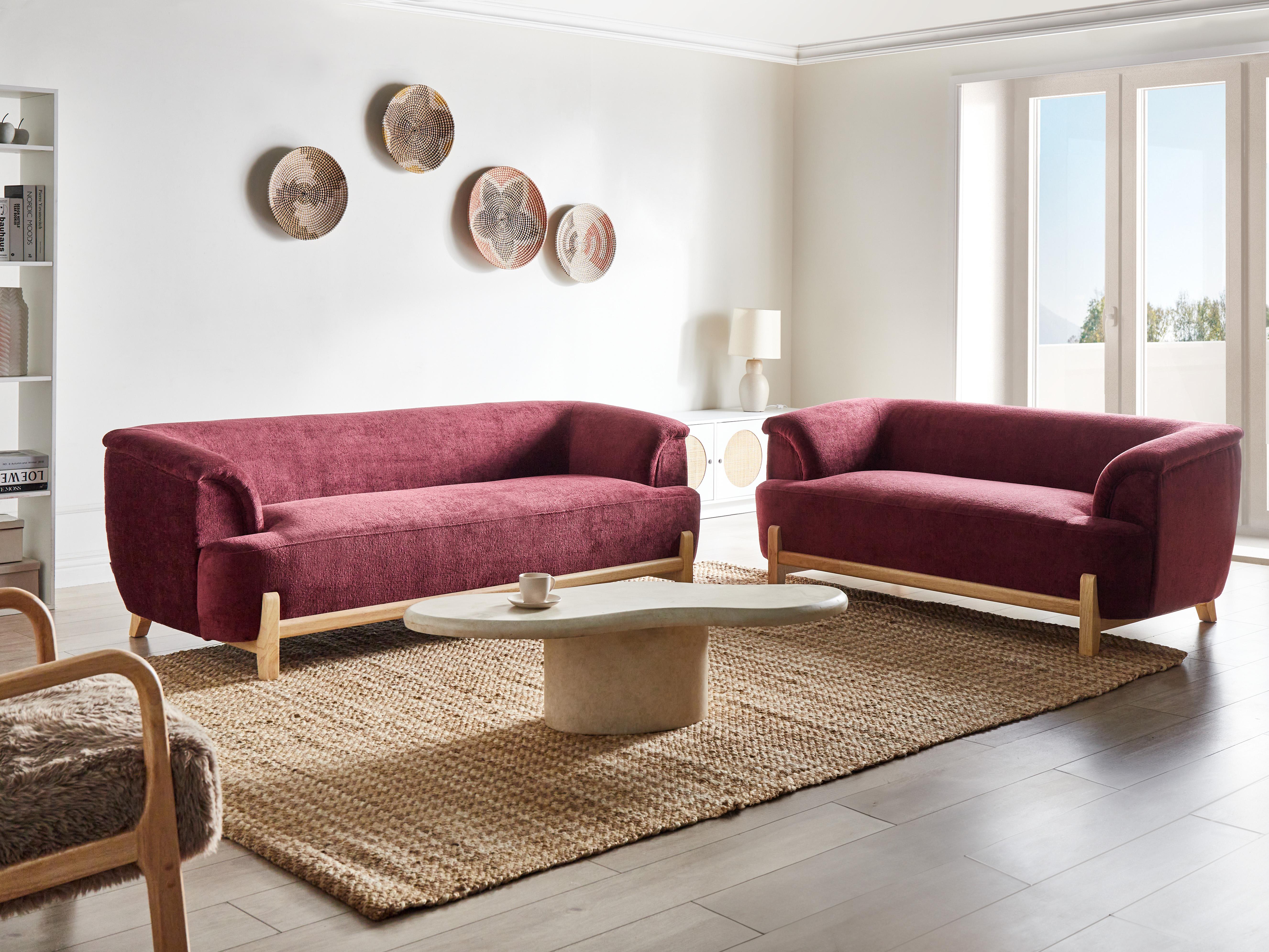 Bankenset 5-zits ALNOR Chenille Bordeauxrood