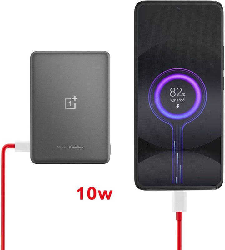 OnePlus - Slim Magnetische Power Bank - Zilvergrijs - 5000mAh