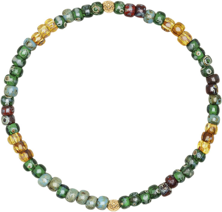 Nialaya Wristband with Green Japanese Miyuki Beads Green