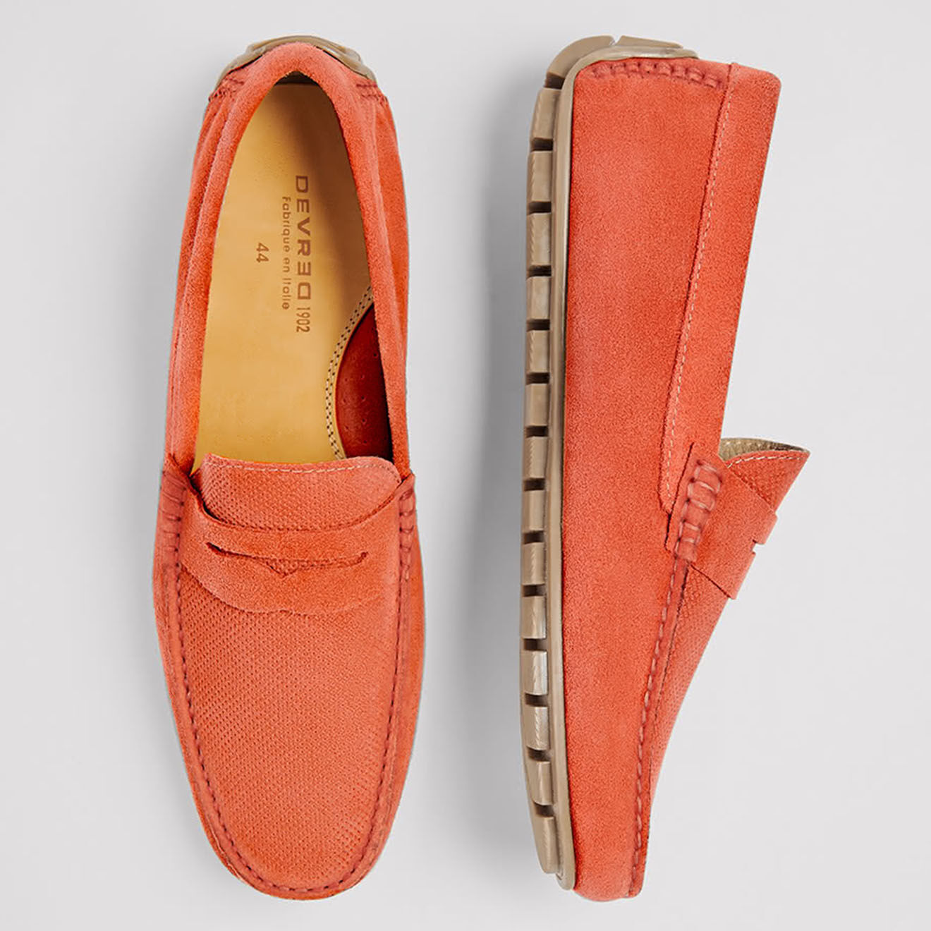 Devred Mocassins en Cuir Sdino brique