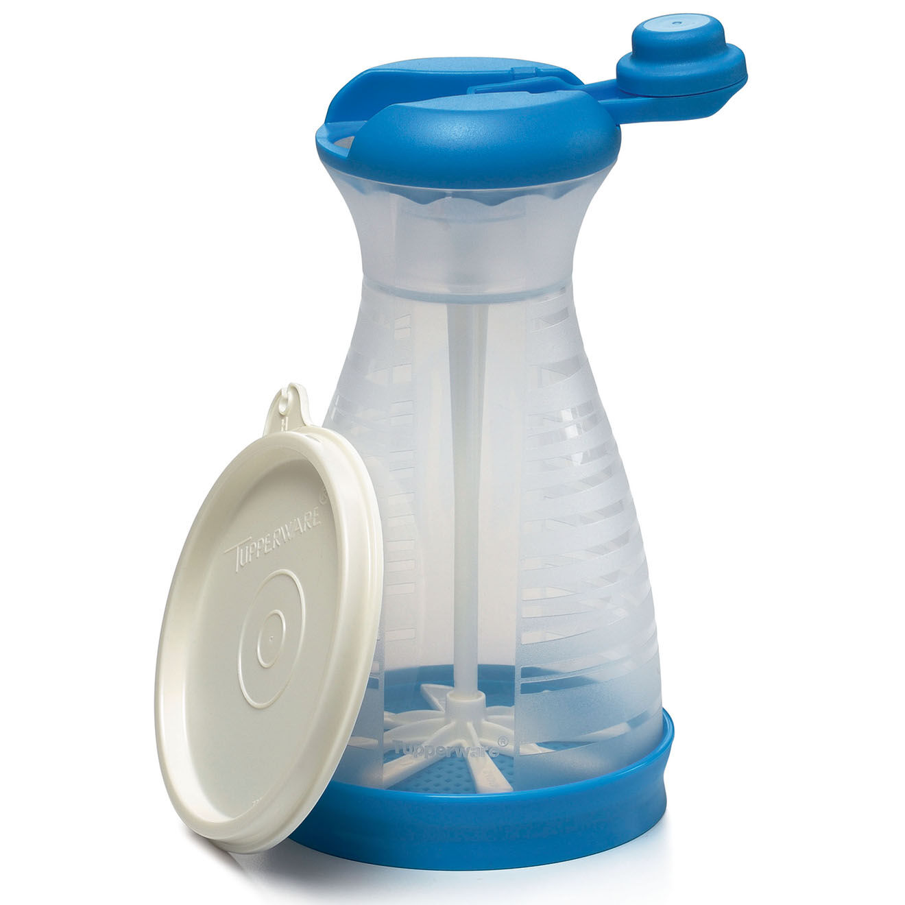 Tupperware Poudreuse Tup bleue - 11x11x18 cm