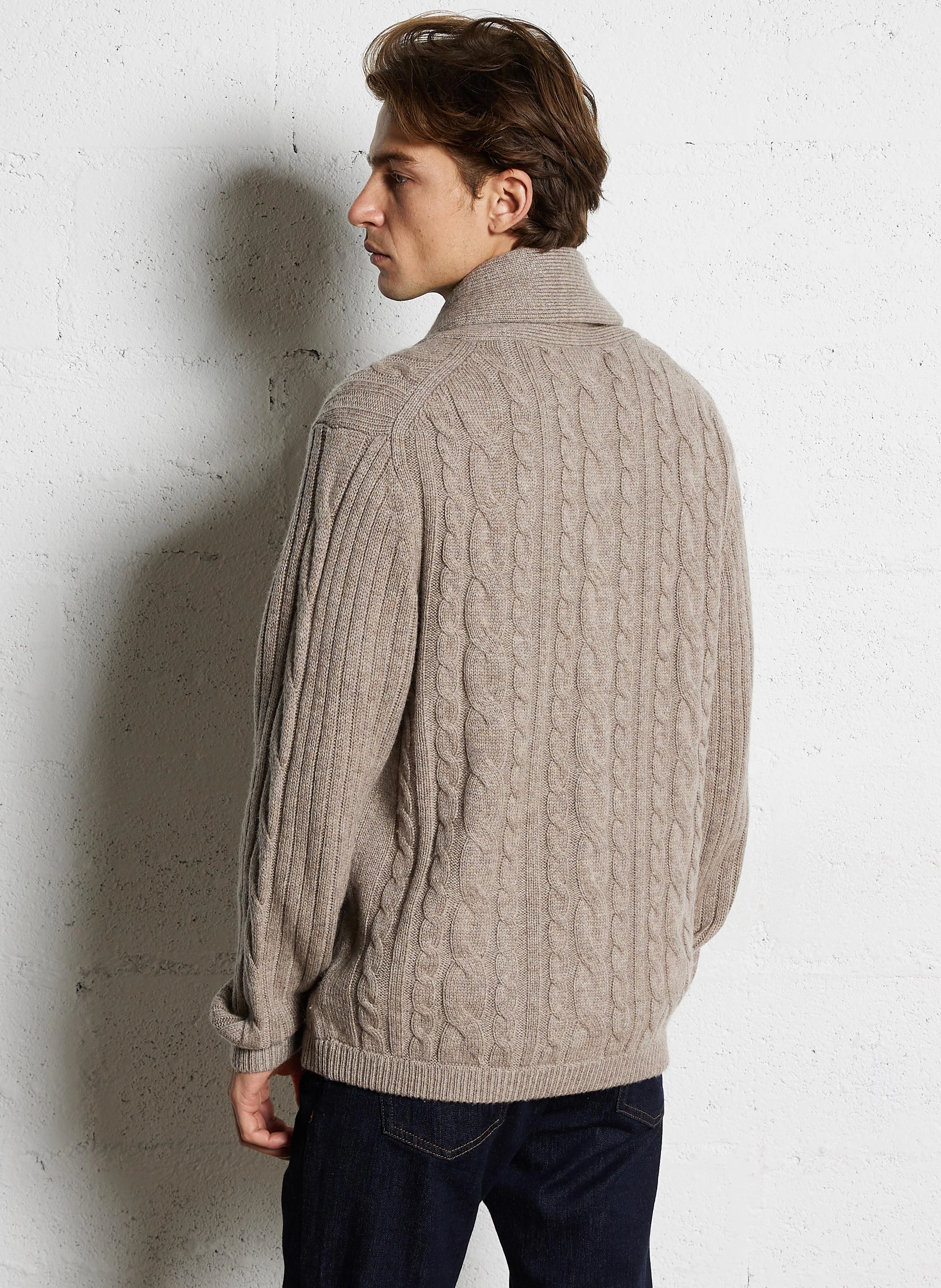 Gilet col châle| Beige