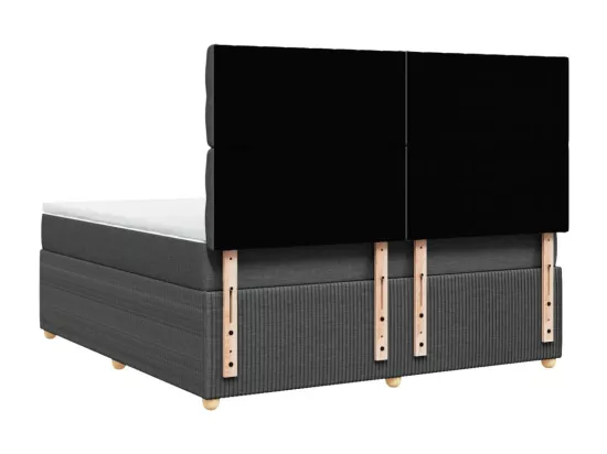 Sommier à lattes de lit avec matelas Gris foncé 180x200cm Tissu