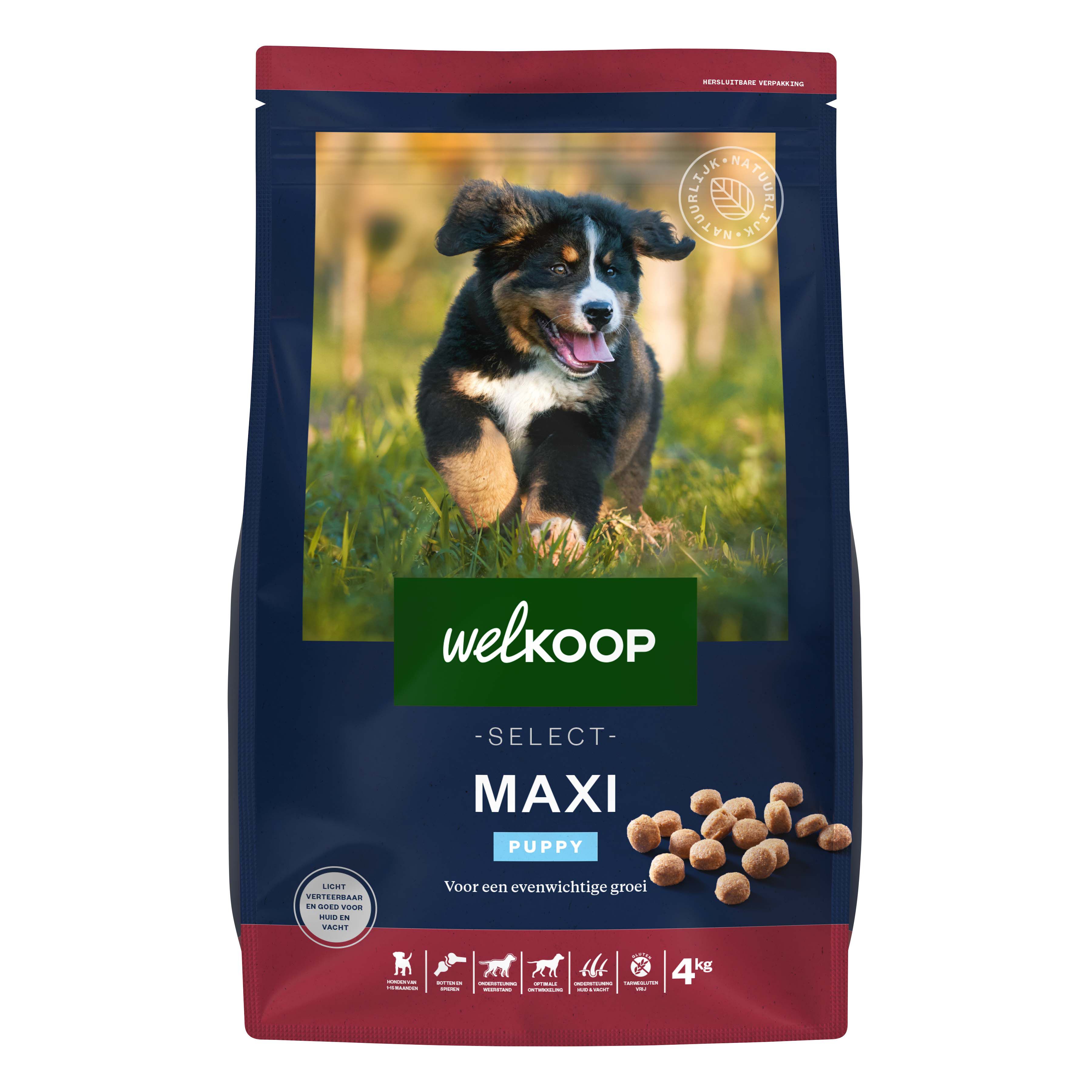 Welkoop Select Puppy Maxi Krokante brokken - Hondenvoer - 4 Kilogram - kip