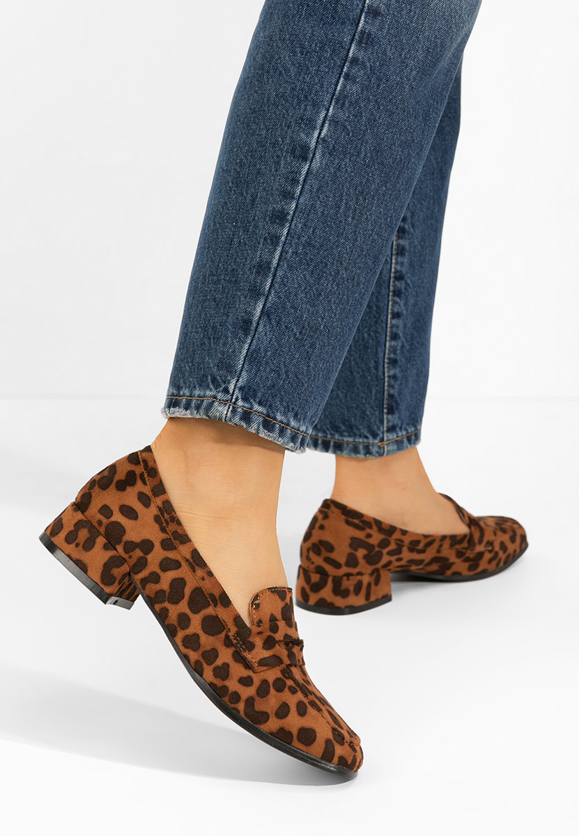 Mocassins à talon leopard Kirada