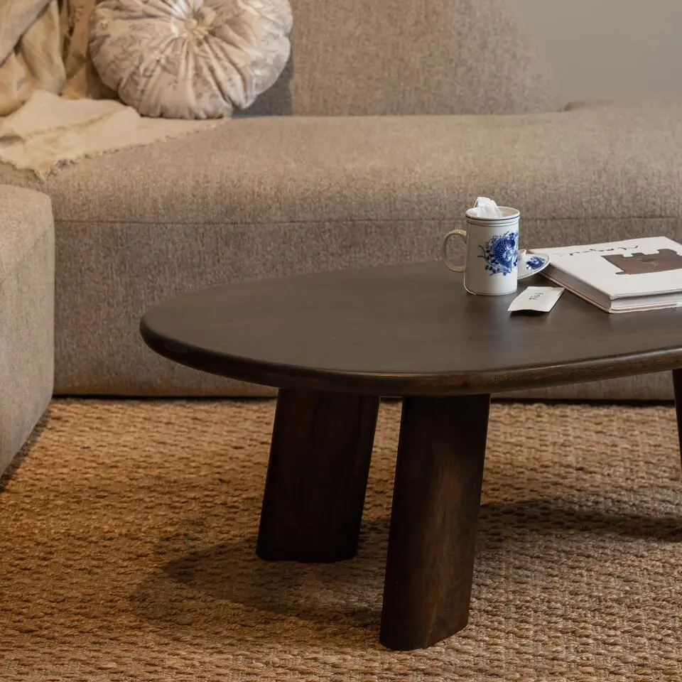 WOOOD Roundly Salontafel - Mangohout - Walnoot - 40x110x60