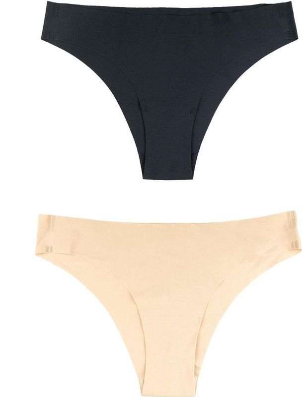 Bye Bra - Onzichtbare Bikini - Beige en Zwart - Braziliaanse Stijl - Hoge Taille - Naadloos