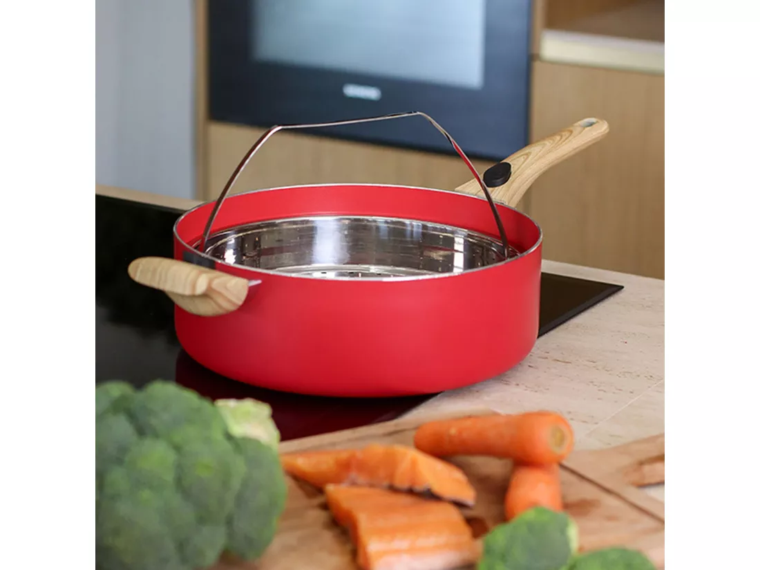Menastyl - Set Culinaire Multi- Usage Magenta 28cm En Aluminium Recycle