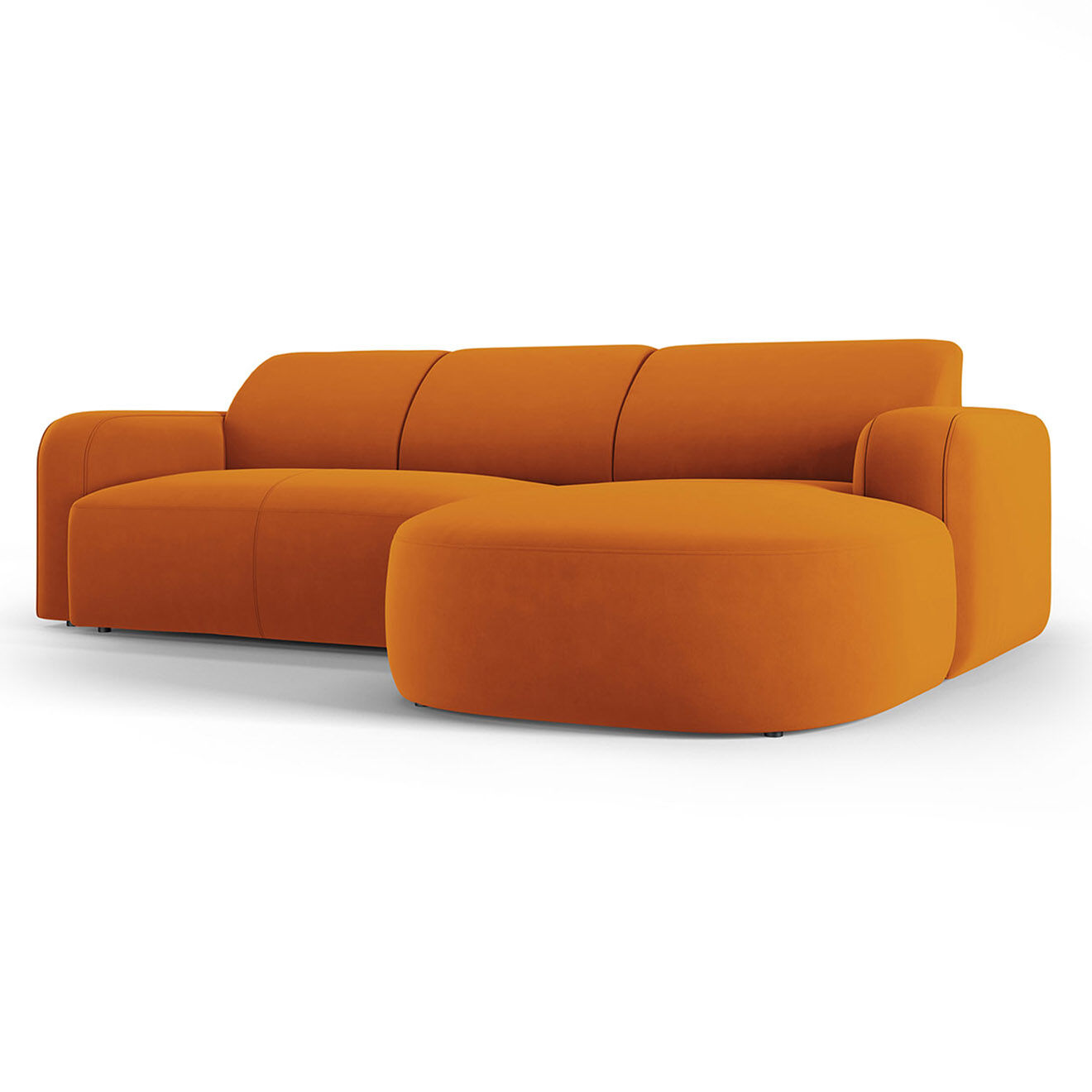 Mazzini Sofas Canapé d'angle droit Velours Jasmin 4 Places terracotta - 250x170x72 cm