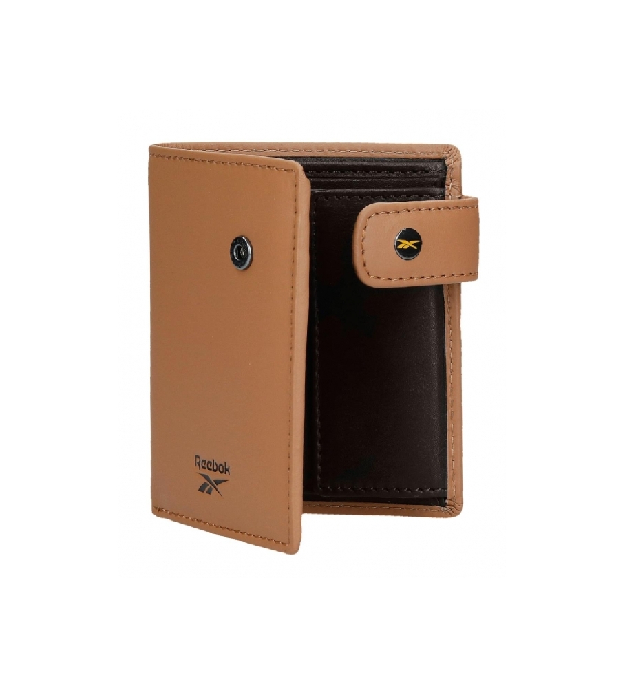 Carteira vertical Reebok Switch com fecho de clique, marrom