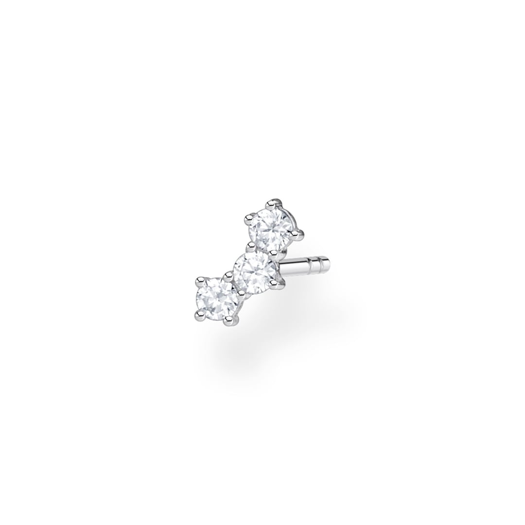 Thomas Sabo Charm Club Einzel Ohrstecker weisse Steine silber