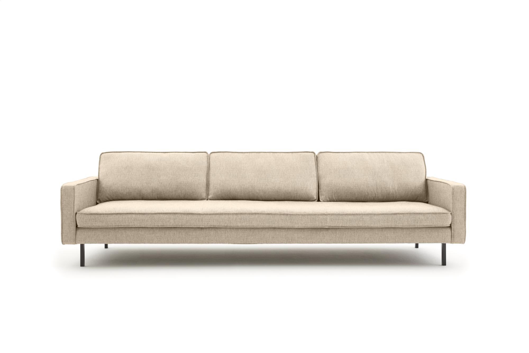 Loods 5 Design 4,5-zitsbank Slimm Stof Outside 4,5 Zits - 290 cm | Solution Beige 05 | Poten: Zwart