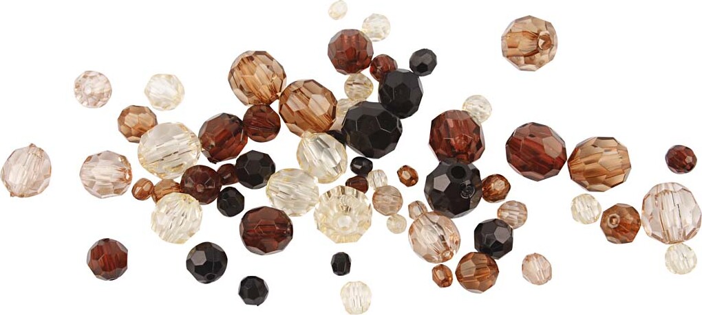 Harmoni Facetperlemix - Str. 4-12 MM - Hulstr. 1-2,5 MM - Gylden - 50 G