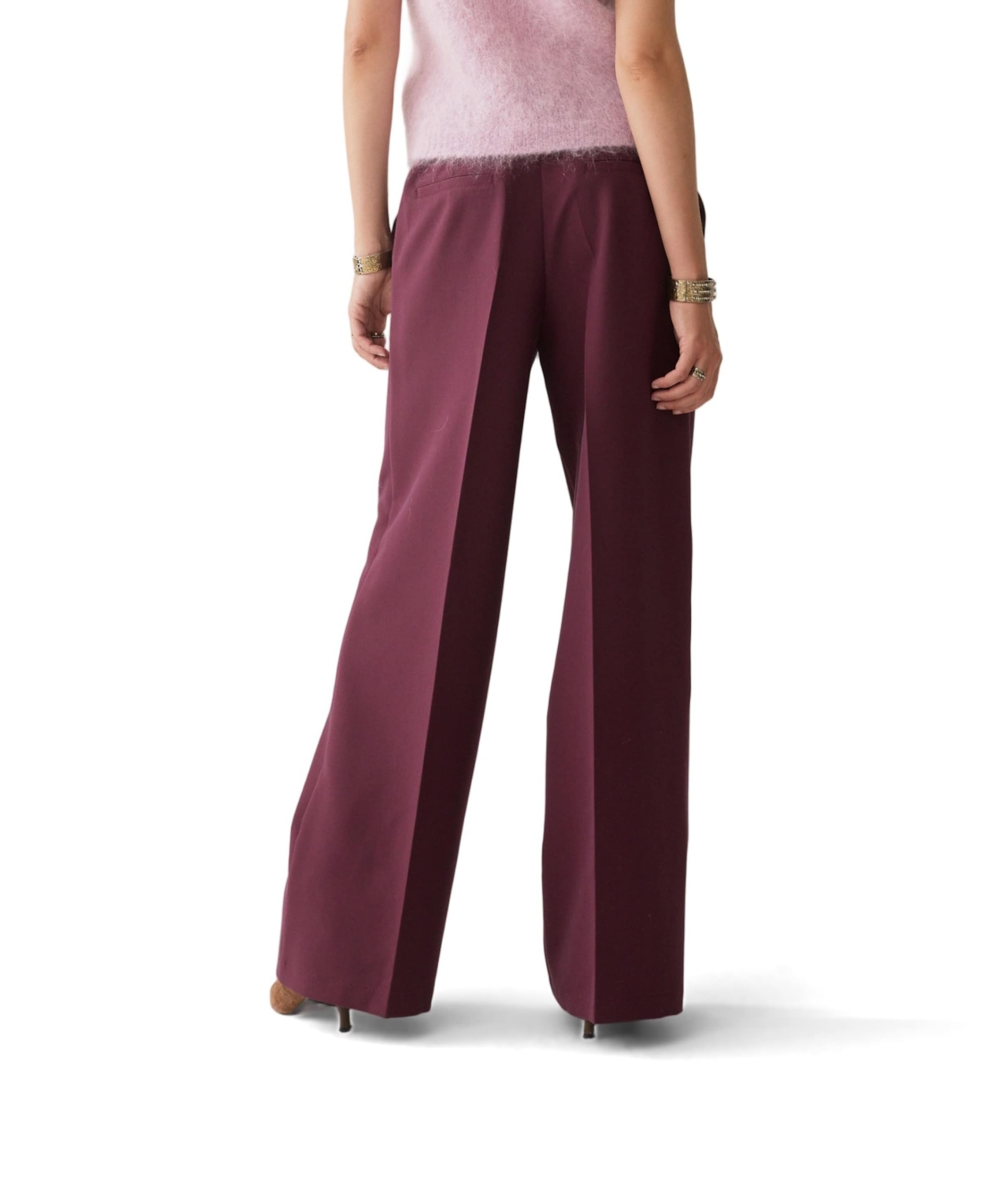 Summum Woman Trousers wide legs foam uni dames broek bordeaux
