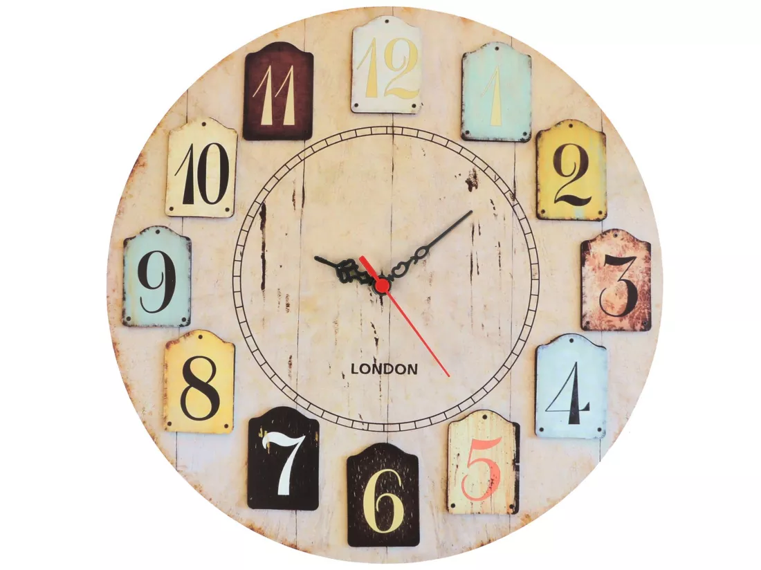 Horloge décorative MDF avec style londonien, 40cm