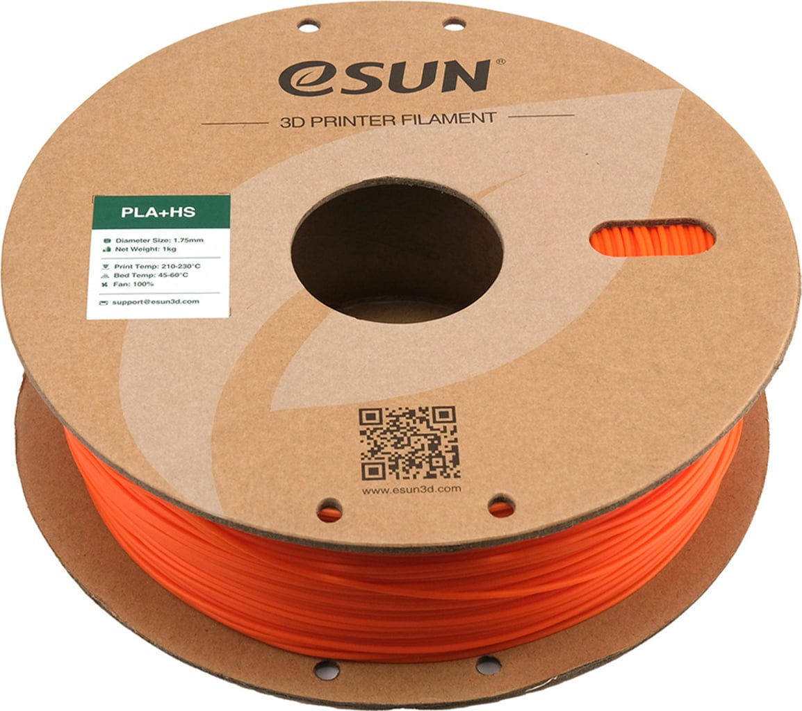 eSUN  PLA+HS Orange, 1,75 mm / 1000 g    PLA-Filament für den Hochgeschwindigkeitsdruck