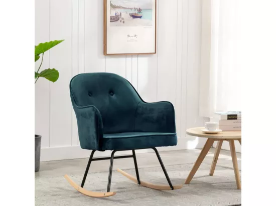 Chaise à bascule Bleu Velours
