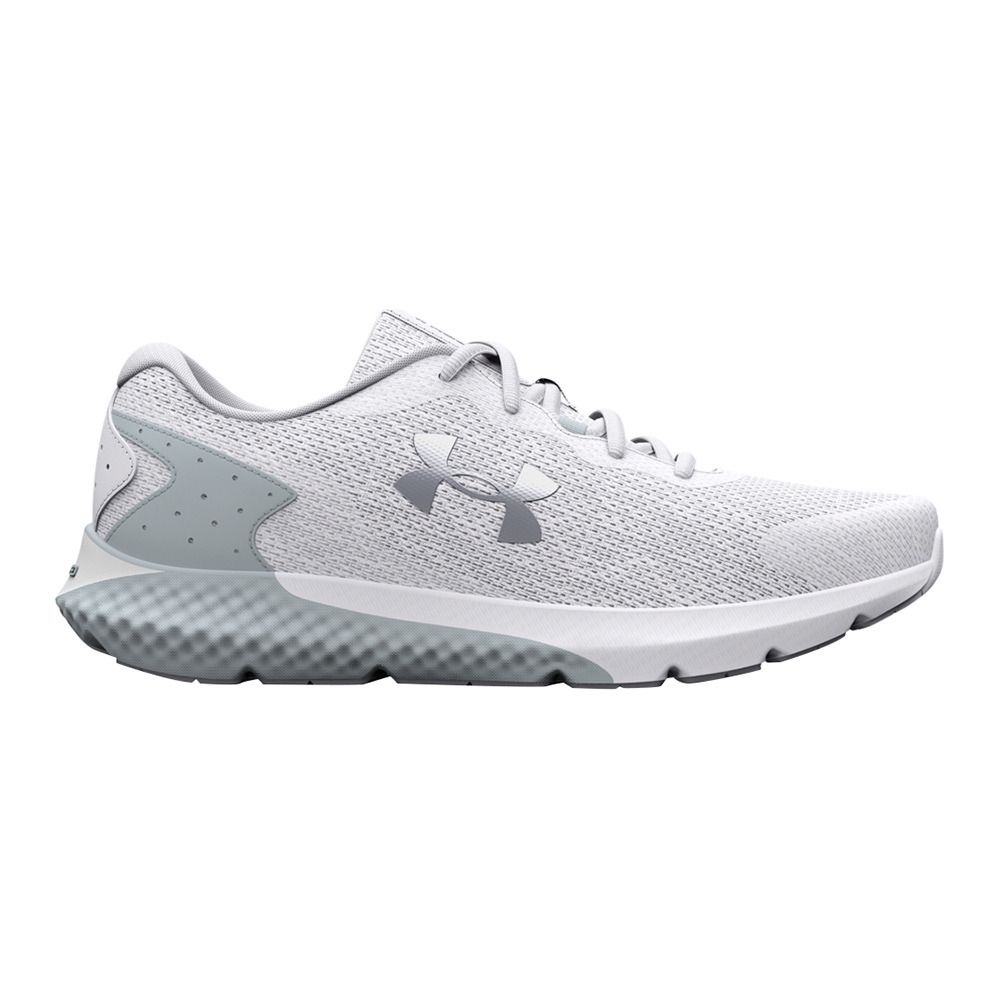 Under Armour UA W CHARGED ROGUE 3 KNIT - Chaussures running Femme white/gray mist/iridescent