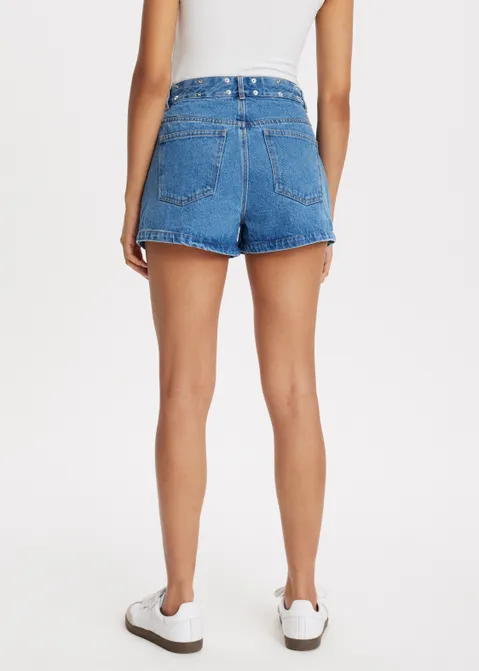 Denim short met studs blauw (BLW.USM)