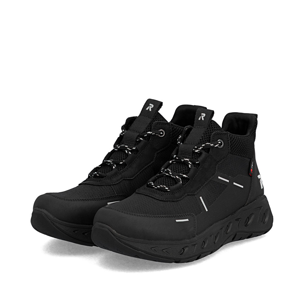 Rieker-Damen-Schnürstiefelette Schwarz-Weiß