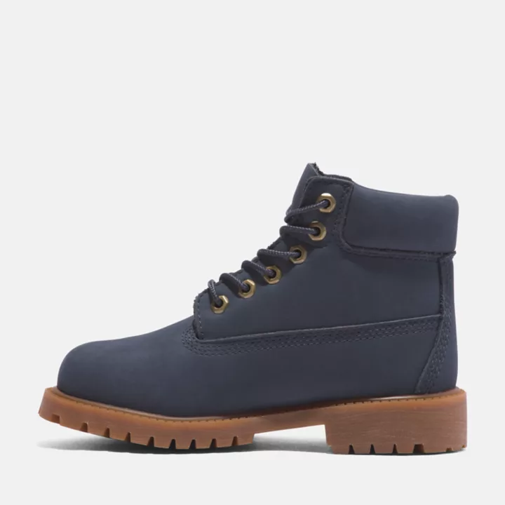 Bottine 6-inch imperméable à lacets Timberland Premium junior en bleu foncé