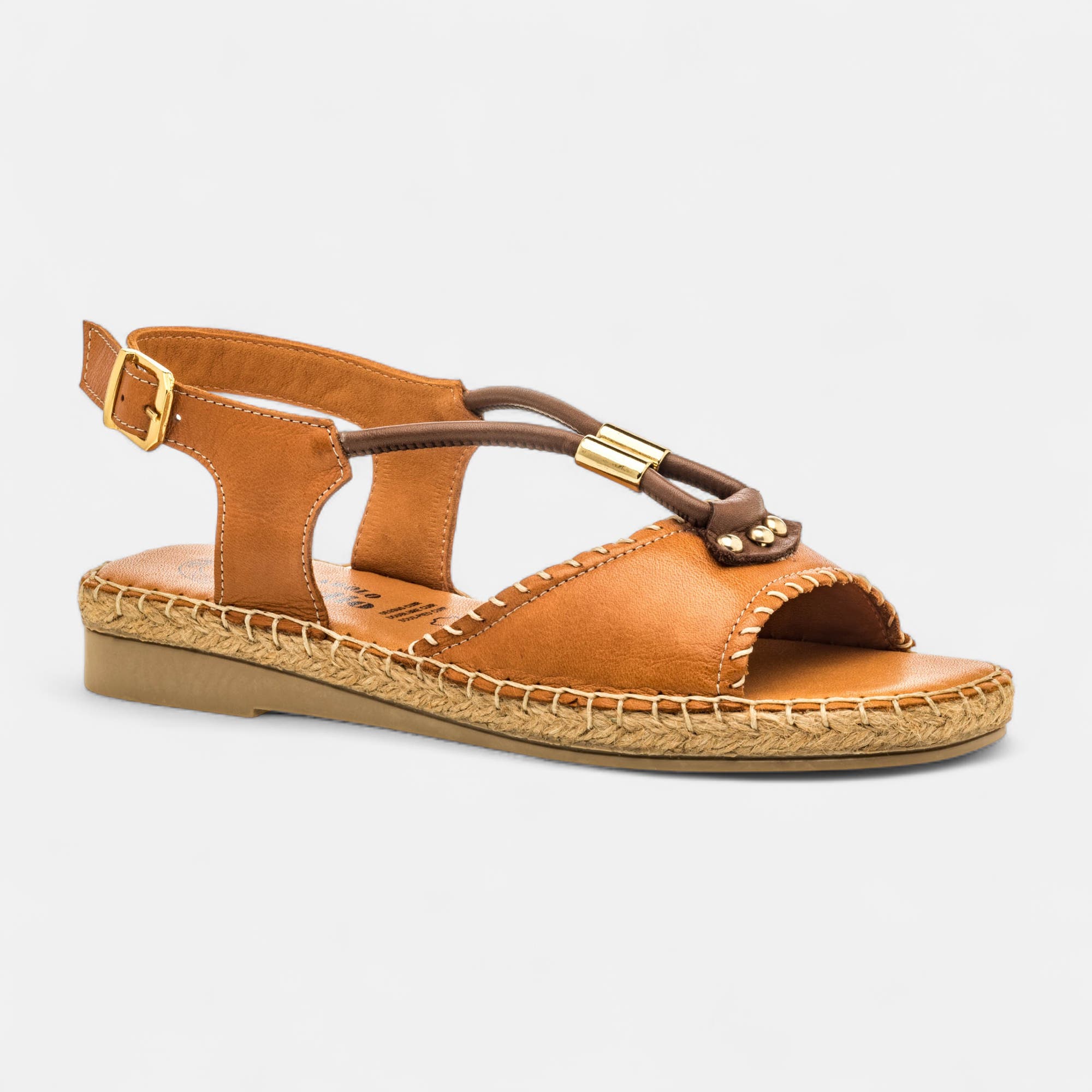 Sandales Femme en cuir camel